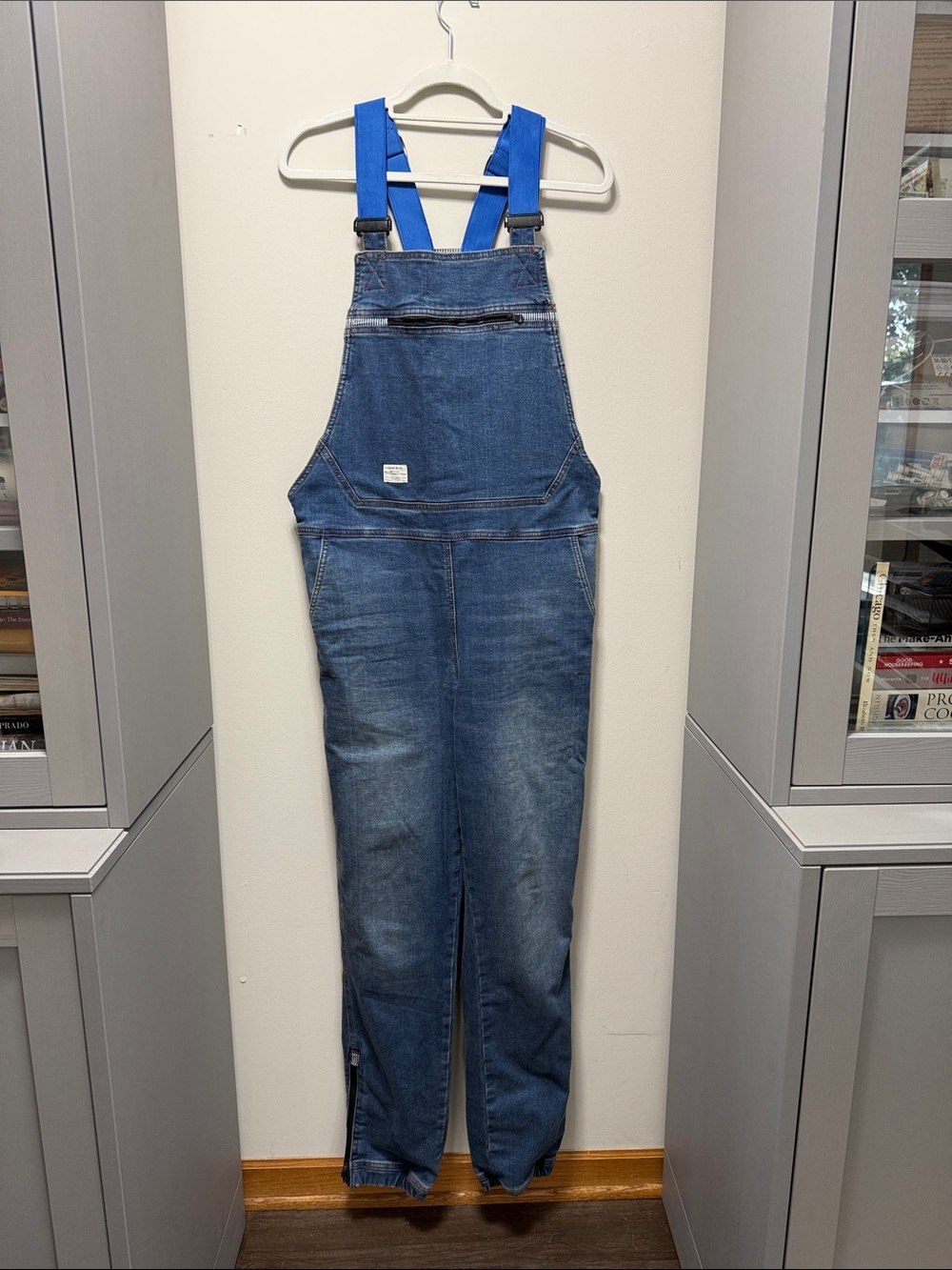 Blue Denim Overalls with Royal Blue Straps